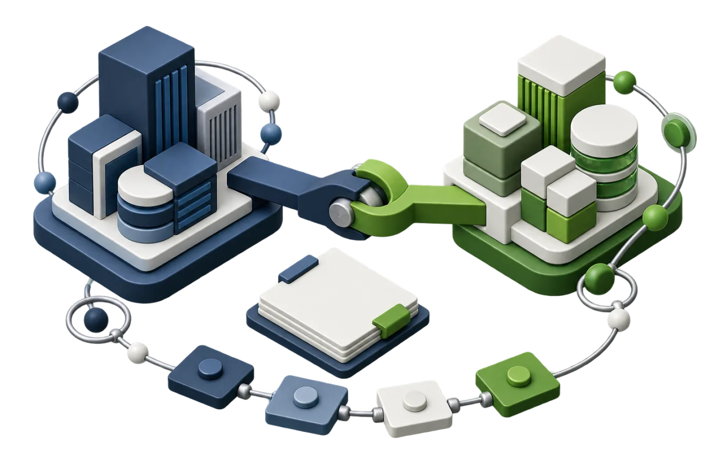 A visual composition representing collaboration between an organization and a studio