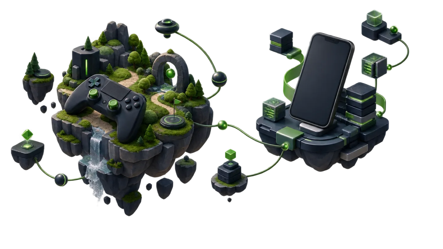 Conceptual composition combining game development and digital products